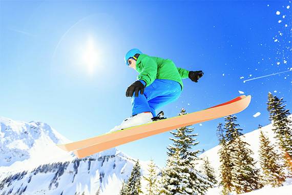 school ski trip action shot