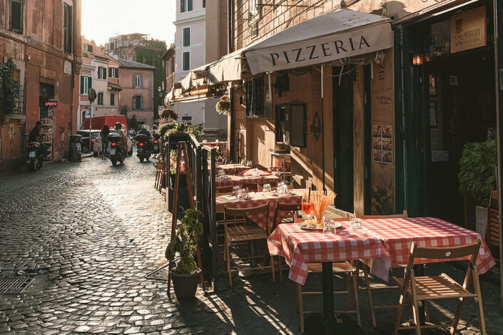 Rome pizzeria street cafe restaurant table Rome pizzeria street cafe restaurant table