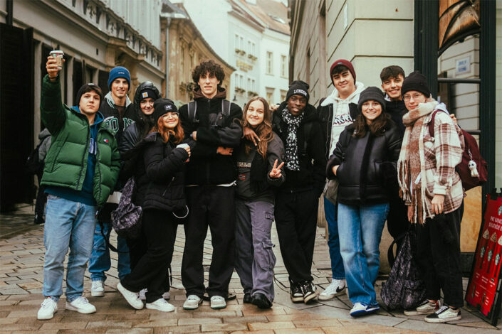 students on a city based school trip students on a city based school trip