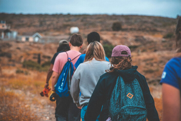 students on a field trip hiking mountain trail hill students on a field trip hiking mountain trail hill